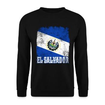El Salvador Flag Holidays - Unisex Sweatshirt - black - Front - Alina (178cm) & Michal (187cm)