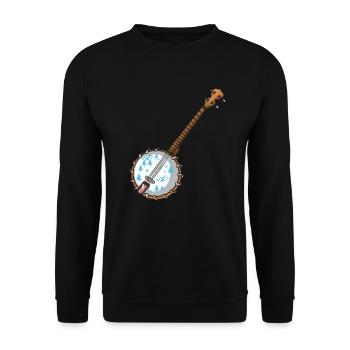 Banjo Shirts For Men Bluegrass Appalachia Folk - Unisex Sweatshirt - black - Front - Alina (178cm) & Michal (187cm)