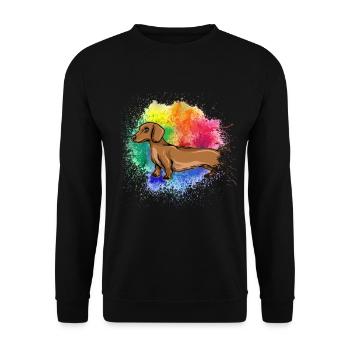 Dachshund Gift Dixie Viennese Doxie Dachshund - Unisex Sweatshirt - black - Front - Alina (178cm) & Michal (187cm)
