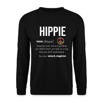 Hippie Tshirt Peace Movement Woodstock Boho Groove - Unisex Sweatshirt - black - Front - Alina (178cm) & Michal (187cm)