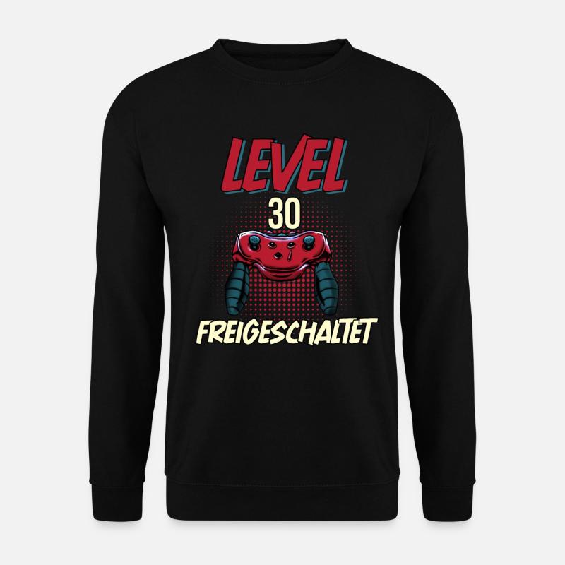 30. Geburtstag Level 30 freigeschaltet Gamer Party - Unisex Pullover - Schwarz