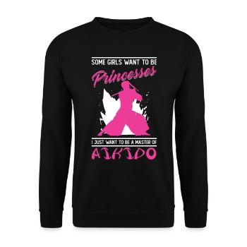 Aikido Filles Japon Taekwondo Karaté Arts Martiaux - Sweat-shirt Unisexe - noir - Devant - Alina (178cm) & Michal (187cm)