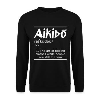 Aïkido Japon Taekwondo Karaté Arts Martiaux Aïkido - Sweat-shirt Unisexe - noir - Devant - Alina (178cm) & Michal (187cm)
