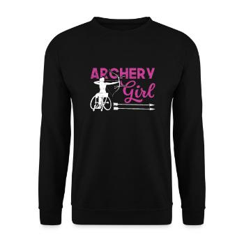 Tir à l’arc féminin-paralympique - Sweat-shirt Unisexe - noir - Devant - Alina (178cm) & Michal (187cm)