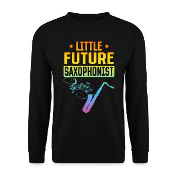 Little Future Saxophonist - Newborn Saxophone Musi - Sweat-shirt Unisexe - noir - Devant - Alina (178cm) & Michal (187cm)