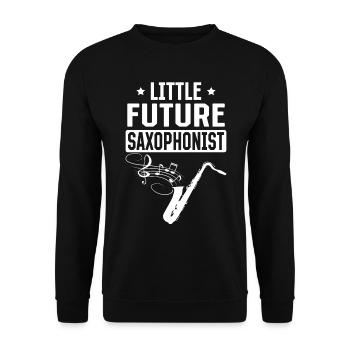 Newborn Saxophonist - Little Future Saxophonist - Unisex Pullover - Schwarz - Vorne - Alina (178cm) & Michal (187cm)