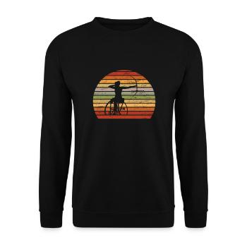 Jeu de sport d’athlète de tir à l’arc vintage - Sweat-shirt Unisexe - noir - Devant - Alina (178cm) & Michal (187cm)