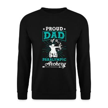 Proud Dad Archery Athlete Sport Game - Sweat-shirt Unisexe - noir - Devant - Alina (178cm) & Michal (187cm)