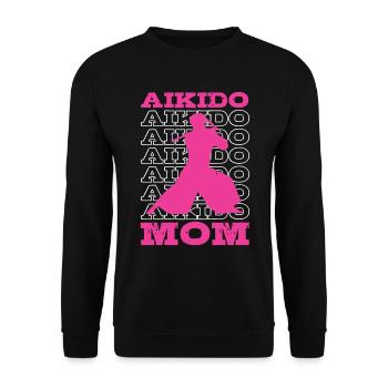 Aikido Mom Japan Taekwondo Karate Kampfsport - Unisex Pullover - Schwarz - Vorne - Alina (178cm) & Michal (187cm)
