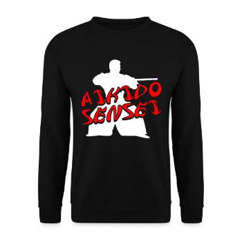 Aikido Sensei Japon Taekwondo Karaté Arts Martiaux - Sweat-shirt Unisexe - noir - Devant - Alina (178cm) & Michal (187cm)