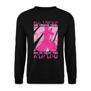Aïkido Femmes Japon Taekwondo Karaté Arts Martiaux - Sweat-shirt Unisexe - noir - Devant - Alina (178cm) & Michal (187cm)