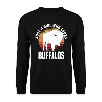 Büffel Bison Ochse Indianer Amerikanisch - Unisex Pullover - Schwarz - Vorne - Alina (178cm) & Michal (187cm)