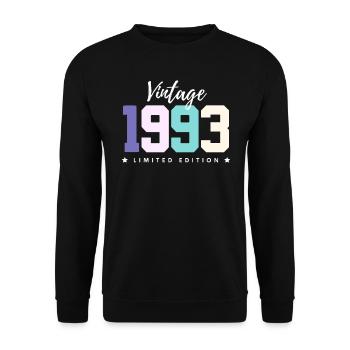 30 ans né en 1993 rétro 30e anniversaire - Sweat-shirt Unisexe - noir - Devant - Alina (178cm) & Michal (187cm)
