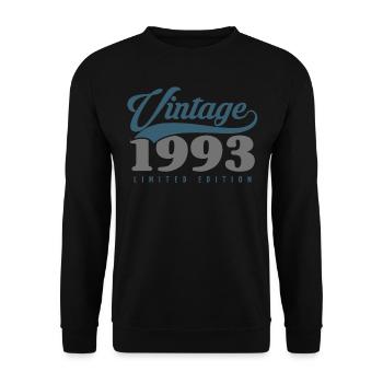 30 ans né en 1993 rétro 30e anniversaire - Sweat-shirt Unisexe - noir - Devant - Alina (178cm) & Michal (187cm)