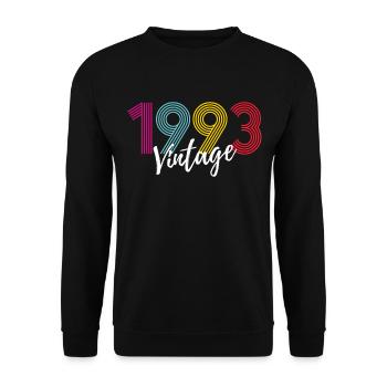 30 ans né en 1993 rétro 30e anniversaire - Sweat-shirt Unisexe - noir - Devant - Alina (178cm) & Michal (187cm)