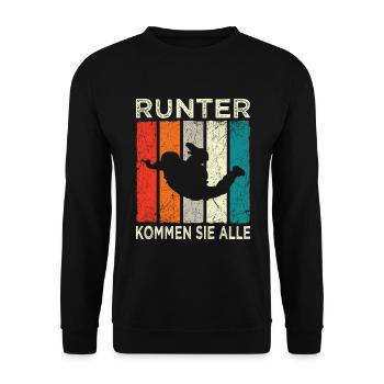 Skydive Skydiver Parachutist Parachute - Unisex Sweatshirt - black - Front - Alina (178cm) & Michal (187cm)