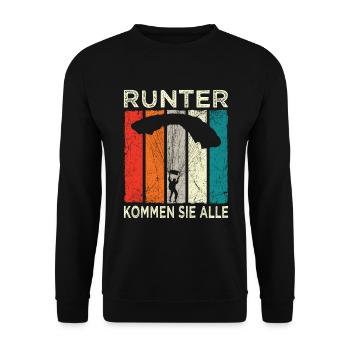 Skydive Skydiver Parachutist Parachute - Unisex Sweatshirt - black - Front - Alina (178cm) & Michal (187cm)