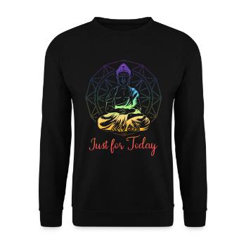 Just for Today Holistic Healing Hands Reiki - Unisex Sweatshirt - black - Front - Alina (178cm) & Michal (187cm)