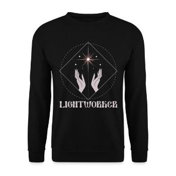 Chakra Holistic Healing Hands Reiki - Unisex Sweatshirt - black - Front - Alina (178cm) & Michal (187cm)