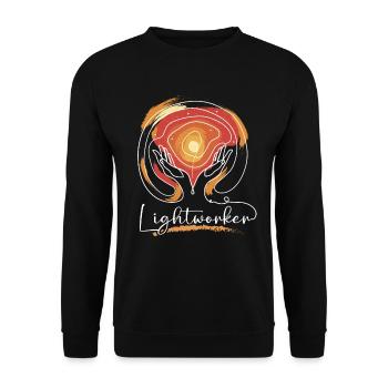 Holistic Healing Hands Lightworker Reiki - Unisex Sweatshirt - black - Front - Alina (178cm) & Michal (187cm)