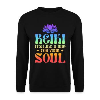 Energy Chakra Holistic Healing Hands Reiki - Unisex Sweatshirt - black - Front - Alina (178cm) & Michal (187cm)