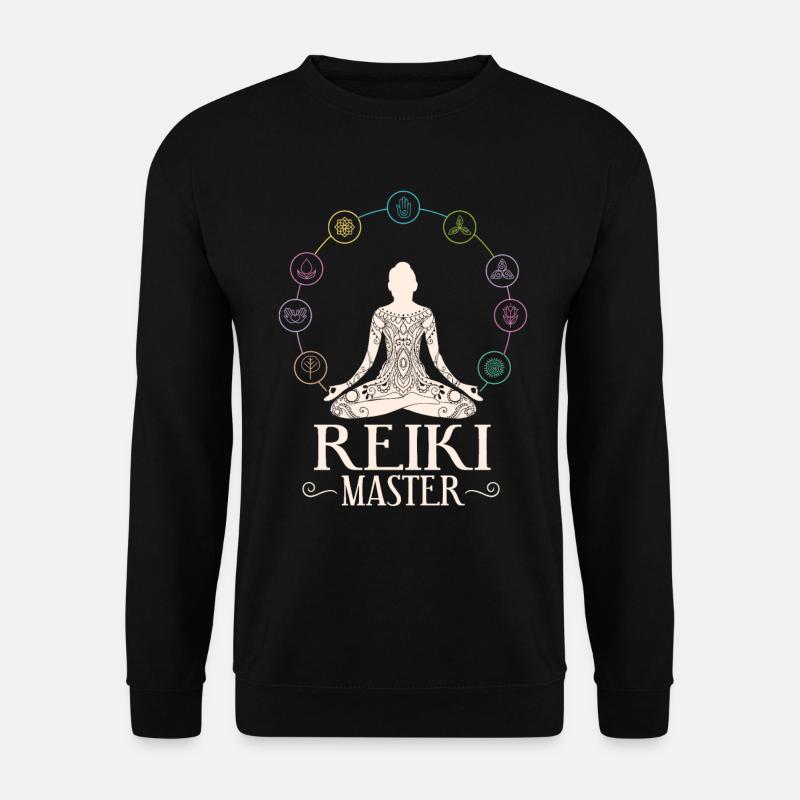 Chakra Holistic Healing Hands Buddha Reiki Master - Unisex Pullover - Schwarz