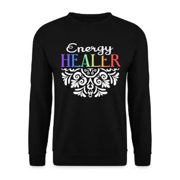 Chakra Holistic Healing Hands Energy Healer Reiki - Unisex Pullover - Schwarz - Vorne - Alina (178cm) & Michal (187cm)