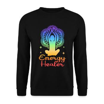 Chakra Holistique Healing Mains Energie Guérisseur Reiki - Sweat-shirt Unisexe - noir - Devant - Alina (178cm) & Michal (187cm)
