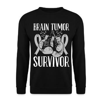 Brain Tumor Glioblastoma Survivor Boxing Gloves - Unisex Pullover - Schwarz - Vorne - Alina (178cm) & Michal (187cm)