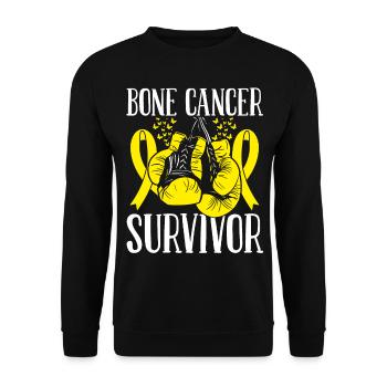 Mois du cancer des os Ruban de survivant Gants de boxe - Sweat-shirt Unisexe - noir - Devant - Alina (178cm) & Michal (187cm)
