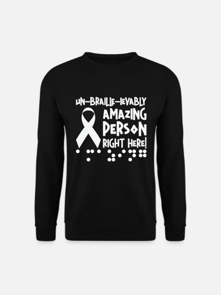 Braille Blind Blindness Awareness Visually - Unisex Sweatshirt - black