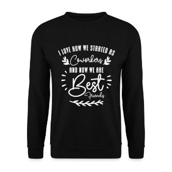Collègue de travail Meilleur ami Famille de travail de bureau - Sweat-shirt Unisexe - noir - Devant - Alina (178cm) & Michal (187cm)