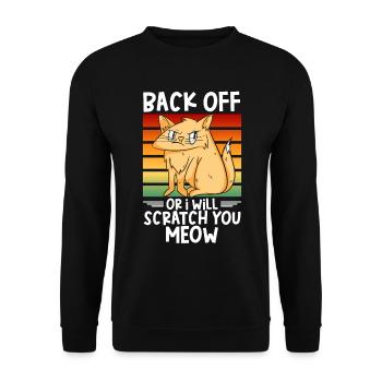 Mean Cat Pet Angry Feline Cat Pet Owner Kitten - Unisex Sweatshirt - black - Front - Alina (178cm) & Michal (187cm)