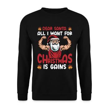 Dear Santa Christmas Gym Training Holiday Workout - Unisex Sweatshirt - black - Front - Alina (178cm) & Michal (187cm)