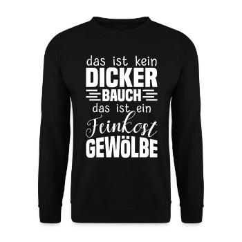 Das ist kein Dicker Bauch Spruch - Unisex Pullover - Schwarz - Vorne - Alina (178cm) & Michal (187cm)