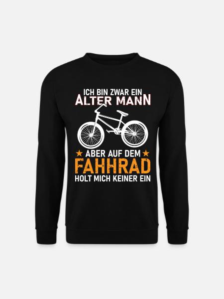 Alter Mann auf dem Fahrrad - Unisex Pullover - Schwarz