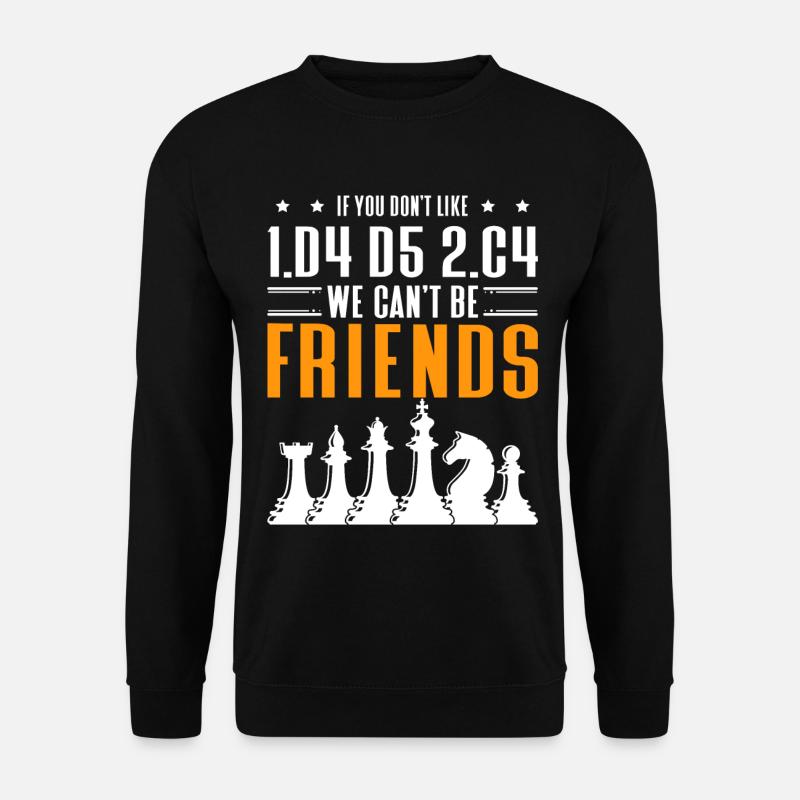 Schachturniertrainer Schachfigur Königin Schachtag - Unisex Pullover - Schwarz