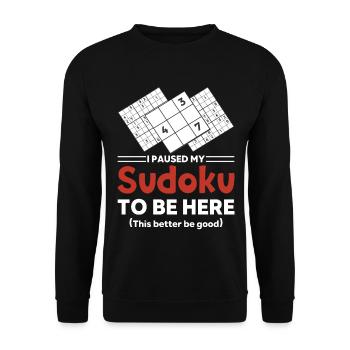 Sudoku Puzzle Sudoku Grid Sudoku lösen Sodoku - Unisex Pullover - Schwarz - Vorne - Alina (178cm) & Michal (187cm)