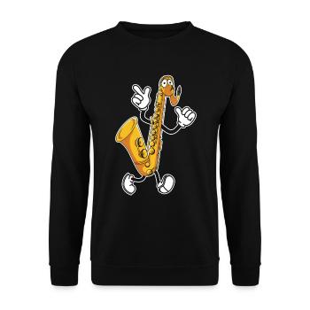 Funny Saxophonist Sax Player - Funny Saxophone Pla - Unisex Sweatshirt - black - Front - Alina (178cm) & Michal (187cm)
