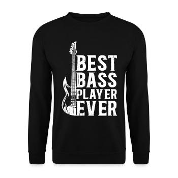 Best Bass Player Ever I Bass Guitar Player Bass Gu - Unisex Pullover - Schwarz - Vorne - Alina (178cm) & Michal (187cm)