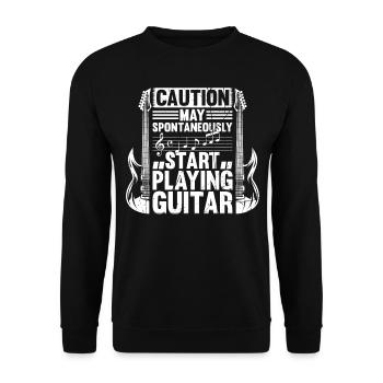 Guitar Player - May Spontaneously Start Playing Gu - Unisex Pullover - Schwarz - Vorne - Alina (178cm) & Michal (187cm)