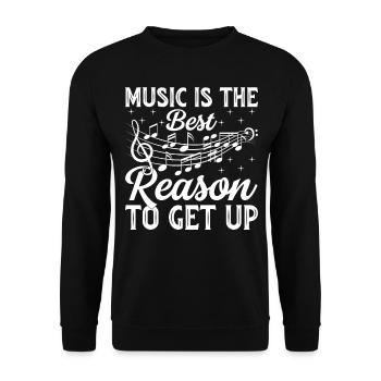 Music Is The Best Reason To Get Up - Music Lover M - Unisex Pullover - Schwarz - Vorne - Alina (178cm) & Michal (187cm)