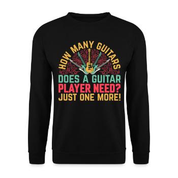 Funny Guitarist - How Many Guitars Does A Guitar P - Unisex Sweatshirt - black - Front - Alina (178cm) & Michal (187cm)