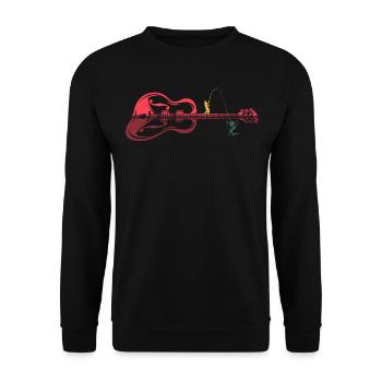 Guitarist Shark Fish Shark Fishing I Funny Guitar - Unisex Sweatshirt - black - Front - Alina (178cm) & Michal (187cm)