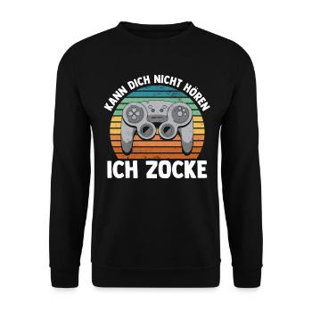 Can't hear you I'm gambling gaming gamer - Unisex Sweatshirt - black - Front - Alina (178cm) & Michal (187cm)