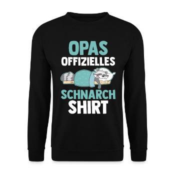 Waschbär Papas Offizielles Schnarch - Unisex Pullover - Schwarz - Vorne - Alina (178cm) & Michal (187cm)
