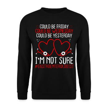 Gastroenterologist Night Shift Worker Stethoscope - Unisex Sweatshirt - black - Front - Alina (178cm) & Michal (187cm)