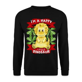Funny Little Dinosaur Illustration Saying - Unisex Sweatshirt - black - Front - Alina (178cm) & Michal (187cm)