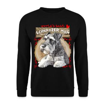 Schnauzer, Best-Schnauzer-Mom, Schnauzer-Mama - Unisex Pullover - Schwarz - Vorne - Alina (178cm) & Michal (187cm)