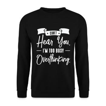 Suranalyse du dessin au trait Dessin Overthinker - Sweat-shirt Unisexe - noir - Devant - Alina (178cm) & Michal (187cm)